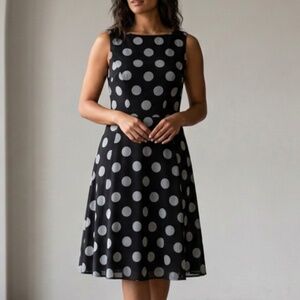 NINE WEST Polka Dot Midi Dress